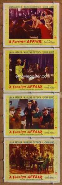 p834 FOREIGN AFFAIR 4 movie lobby cards '48 Jean Arthur, Dietrich