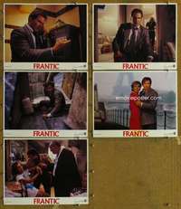 p751 FRANTIC 5 movie lobby cards '88 Roman Polanski, Harrison Ford
