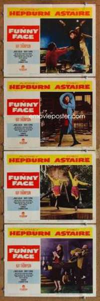 p837 FUNNY FACE 4 movie lobby cards '57 Audrey Hepburn, Fred Astaire