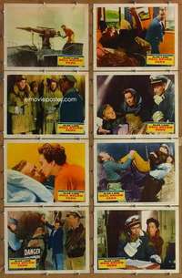 p229 HELL BELOW ZERO 8 movie lobby cards R58 Alan Ladd, Joan Tetzel
