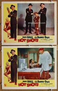 p997 HOT SHOTS 2 movie lobby cards '56 Bowery Boys, Joi Lansing