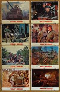 p258 KELLY'S HEROES 8 movie lobby cards '70 Clint Eastwood, WWII!