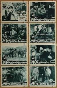 p273 LIGHTNIN' BILL CARSON 8 movie lobby cards R40s Tim McCoy western!