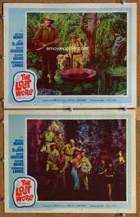 s004 LOST WORLD 2 movie lobby cards '60 Michael Rennie, Jill St. John