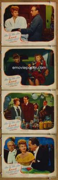 p852 LURED 4 movie lobby cards '47 Lucille Ball, George Sanders