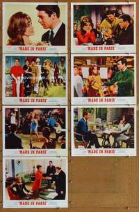 p543 MADE IN PARIS 7 movie lobby cards '66 Ann-Margret, Louis Jourdan