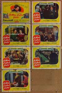 p544 MAN CALLED PETER 7 movie lobby cards '55 Henry Koster, Jean Peters