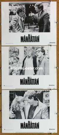 p926 MANHATTAN 3 movie lobby cards '79 Woody Allen, Hemingway