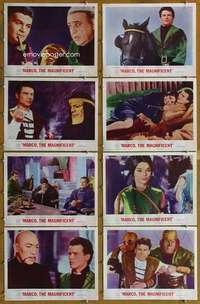 p289 MARCO THE MAGNIFICENT 8 movie lobby cards '66 Orson Welles, Quinn