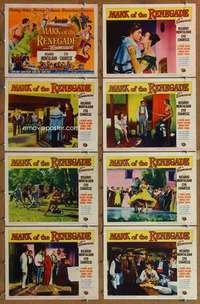 p291 MARK OF THE RENEGADE 8 movie lobby cards '51 Montalban, Charisse