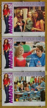 p927 MEAN GIRLS 3 movie lobby cards '04 Lindsay Lohan, teen comedy!