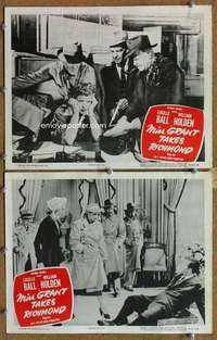s009 MISS GRANT TAKES RICHMOND 2 movie lobby cards '49 Lucy Ball, Holden