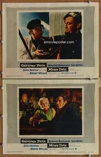 s011 MOBY DICK 2 movie lobby cards '56 Gregory Peck, Richard Basehart