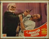 p036 MONSTER MAKER movie lobby card '44 wild human monster attacks!