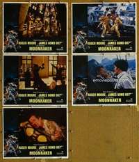 p773 MOONRAKER 5 movie lobby cards '79 Roger Moore as James Bond!
