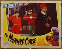p037 MUMMY'S CURSE movie lobby card #2 R51 cool border art of Chaney!