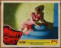 p038 MUMMY'S GHOST movie lobby card #8 R48 terrified Claire Whitney!