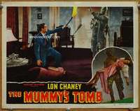 p021 MUMMY'S TOMB movie lobby card #5 R48 two great Chaney images!
