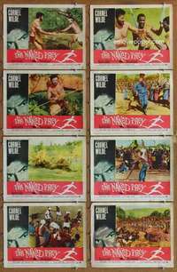 p305 NAKED PREY 8 movie lobby cards '65 Cornel Wilde in Africa!