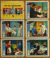 p673 NOT AS A STRANGER 6 movie lobby cards '55 Robert Mitchum, Sinatra