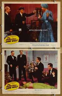 s017 NOTORIOUS LONE WOLF 2 movie lobby cards '46 detective Gerald Mohr!