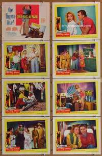 p317 ONE BIG AFFAIR 8 movie lobby cards '52 Evelyn Keyes, O'Keefe