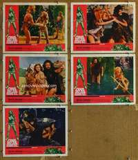 p779 ONE MILLION YEARS BC 5 movie lobby cards '66 sexy Raquel Welch!