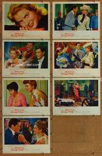 p559 PARIS DOES STRANGE THINGS 7 movie lobby cards '57 Ingrid Bergman