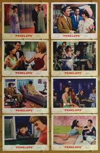 p330 PENELOPE 8 movie lobby cards '66 Natalie Wood, Dick Shawn, Falk