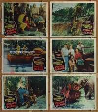 p683 PYGMY ISLAND 6 movie lobby cards '50 Johnny Weissmuller, Jungle Jim