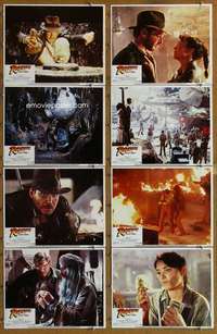 p353 RAIDERS OF THE LOST ARK 8 movie lobby cards '81 Harrison Ford