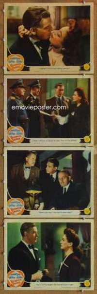 p871 REUNION IN FRANCE 4 movie lobby cards '42 John Wayne, Crawford