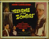 p028 REVENGE OF THE ZOMBIES movie title lobby card '43 Carradine, Storm