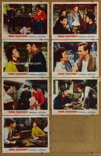 p568 RIDE VAQUERO 7 movie lobby cards '53 Robert Taylor, Ava Gardner