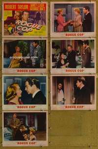 p569 ROGUE COP 7 movie lobby cards '54 Robert Taylor, Janet Leigh