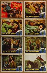 p371 ROLL ALONG COWBOY 8 movie lobby cards R47 Zane Grey, Ballew