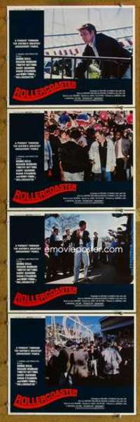 p874 ROLLERCOASTER 4 movie lobby cards '77 George Segal, Widmark