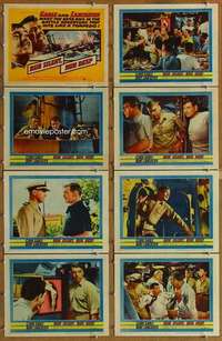 p375 RUN SILENT, RUN DEEP 8 movie lobby cards '58 Clark Gable, Lancaster