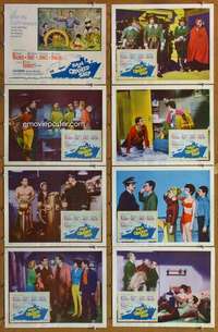 p380 SAIL A CROOKED SHIP 8 movie lobby cards '61 Robert Wagner, Hart