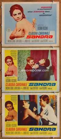 p932 SANDRA 3 movie lobby cards '66 Visconti, Claudia Cardinale