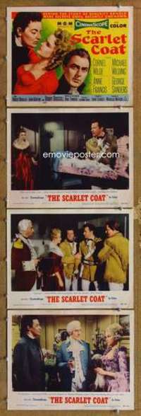 p878 SCARLET COAT 4 movie lobby cards '55 Cornel Wilde, John Sturges