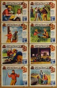 p392 SHOWDOWN 8 movie lobby cards '63 Audie Murphy western!