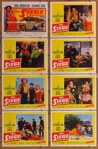 p393 SIEGE AT RED RIVER 8 movie lobby cards '54 Van Johnson, Dru