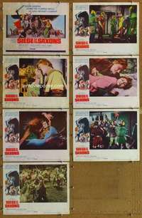 p576 SIEGE OF THE SAXONS 7 movie lobby cards '63 King Arthur's Camelot!