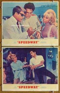 s035 SPEEDWAY 2 movie lobby cards '68 Elvis Presley, Nancy Sinatra