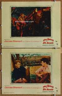s036 SPIRIT OF ST LOUIS 2 movie lobby cards '57 Jimmy Stewart, Wilder