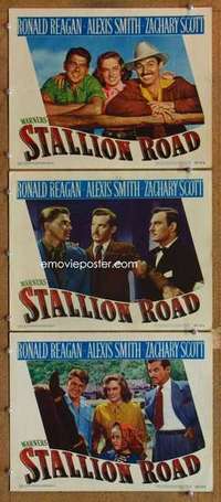 p938 STALLION ROAD 3 movie lobby cards '47 Ronald Reagan, Alexis Smith
