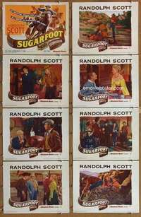 p420 SUGARFOOT 8 movie lobby cards '51 Randolph Scott, Adele Jergens
