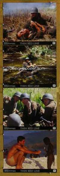 p888 THIN RED LINE 4 movie lobby cards '98 Penn, Brody, Clooney