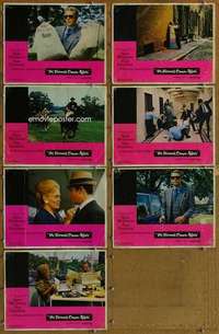 p589 THOMAS CROWN AFFAIR 7 movie lobby cards '68 McQueen, Dunaway